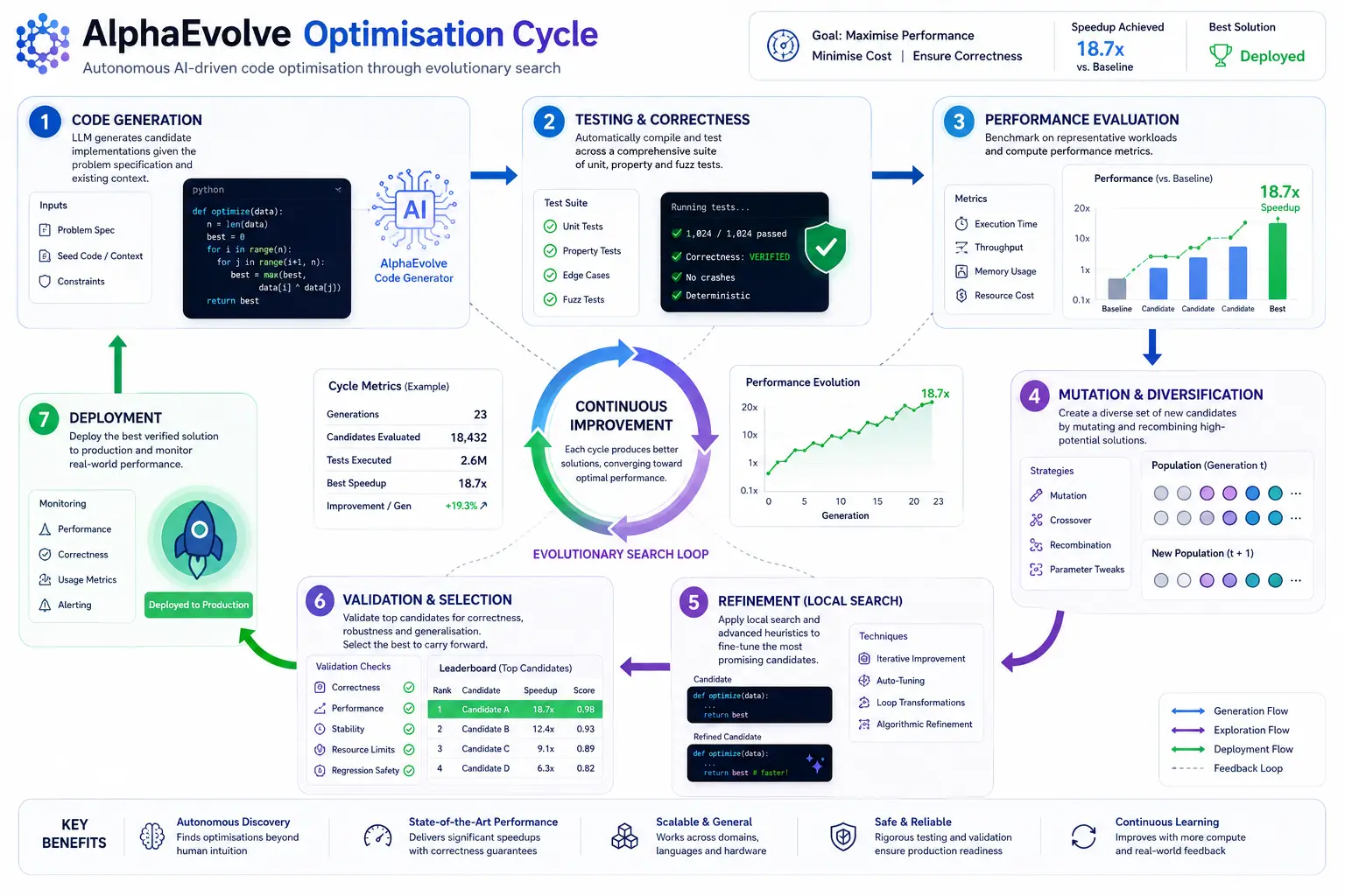 AlphaEvolve optimisation cycle