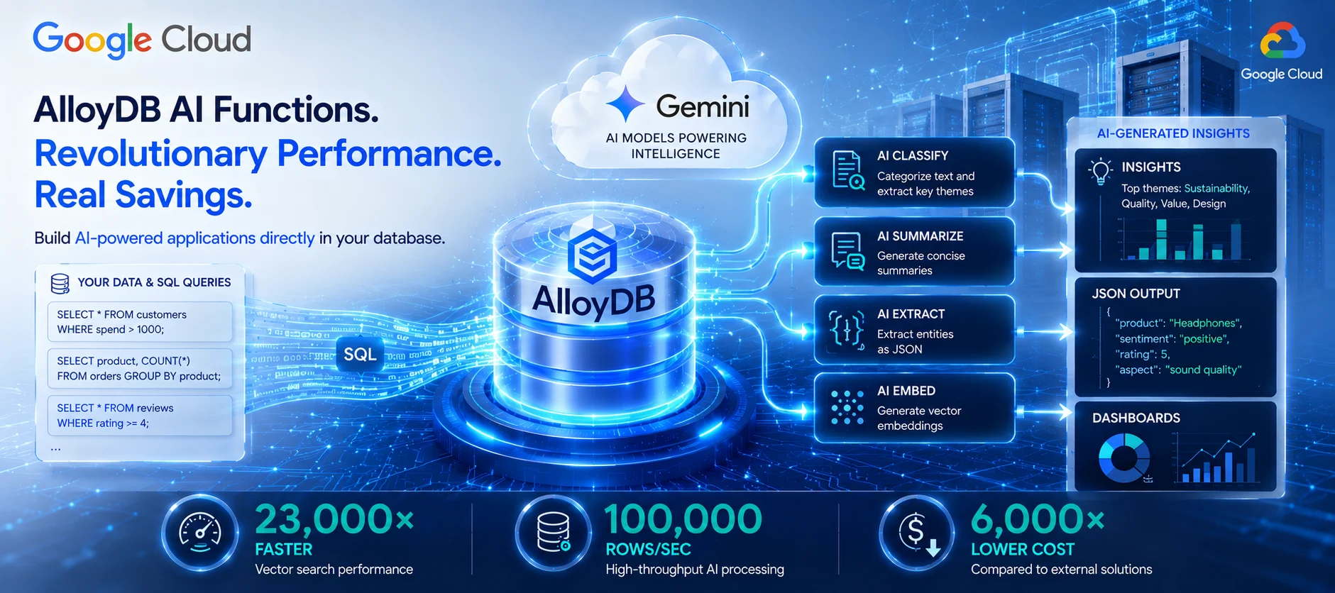 Google Unveils Faster, Cheaper AlloyDB AI Functions with Massive 23,000x Performance Boost