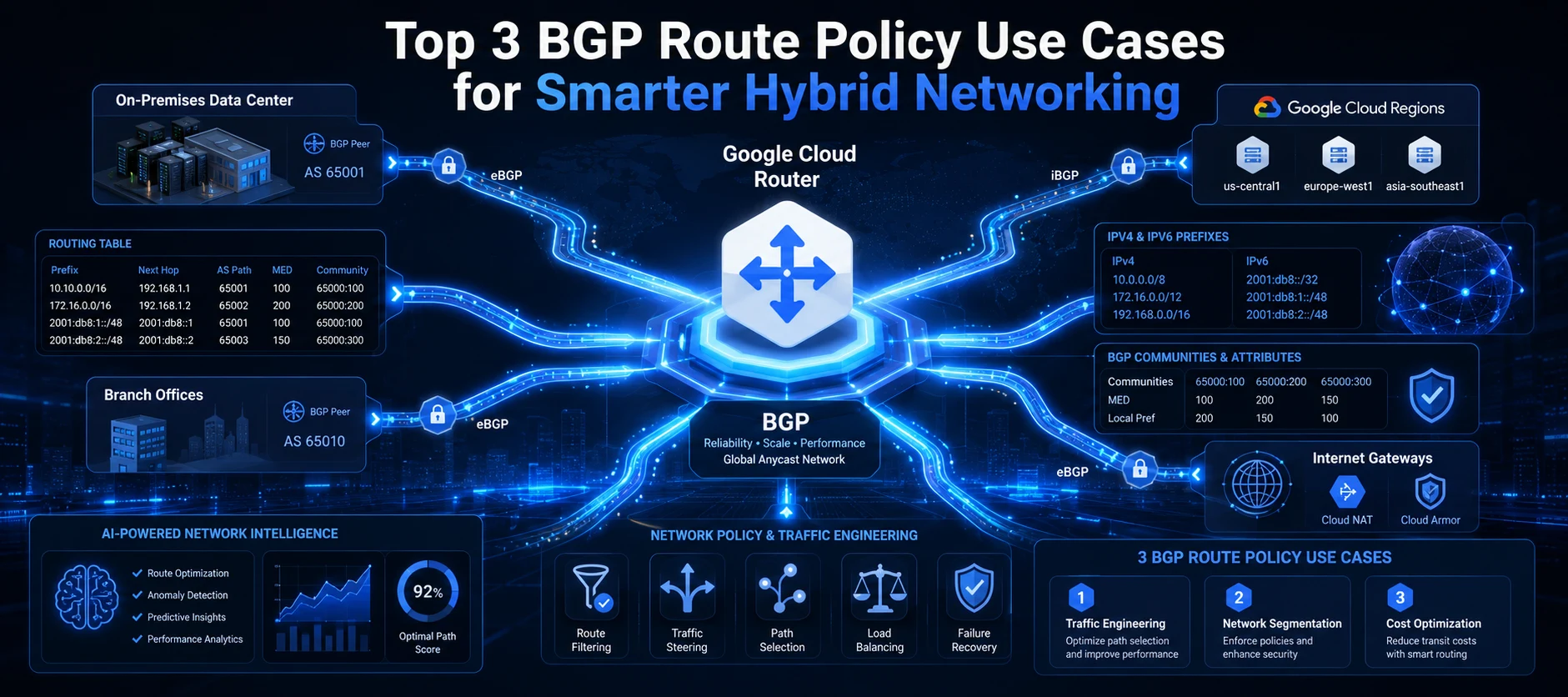 Google Cloud Highlights Top 3 BGP Route Policy Use Cases Driving Smarter Hybrid Network Routing